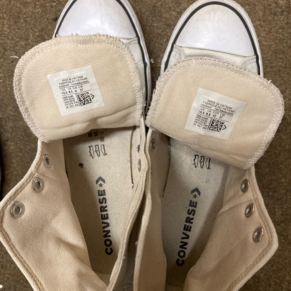 White Converse High Top Platform Women's Size 10.5 - Picture 4 of 7